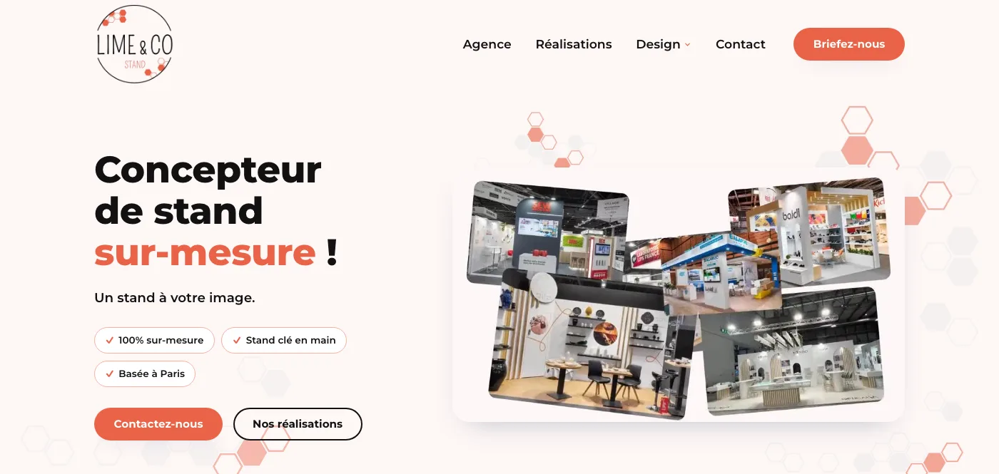Capture de la page d'accueil de Lime & Co