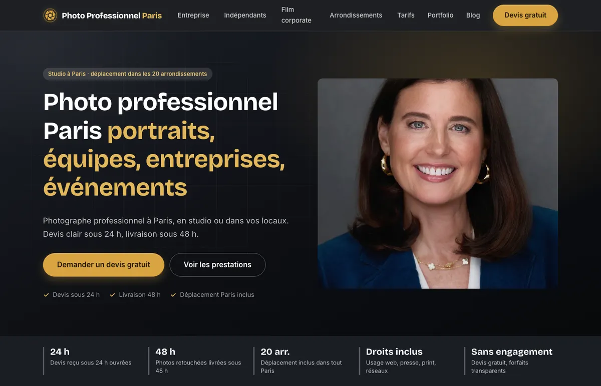 Site Photo Professionnelle Paris