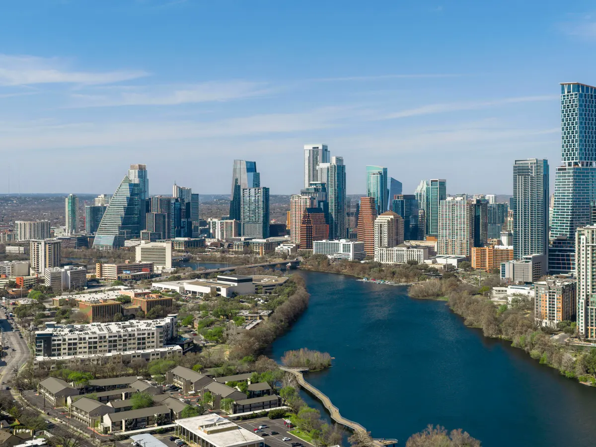 Austin: the downtown skyline and Lady Bird Lake