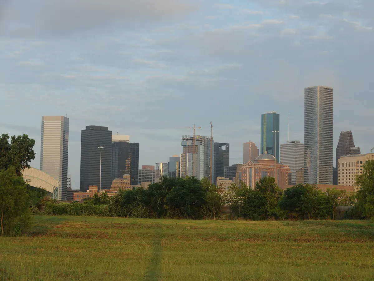 Houston: the downtown skyline seen from Buffalo Bayou