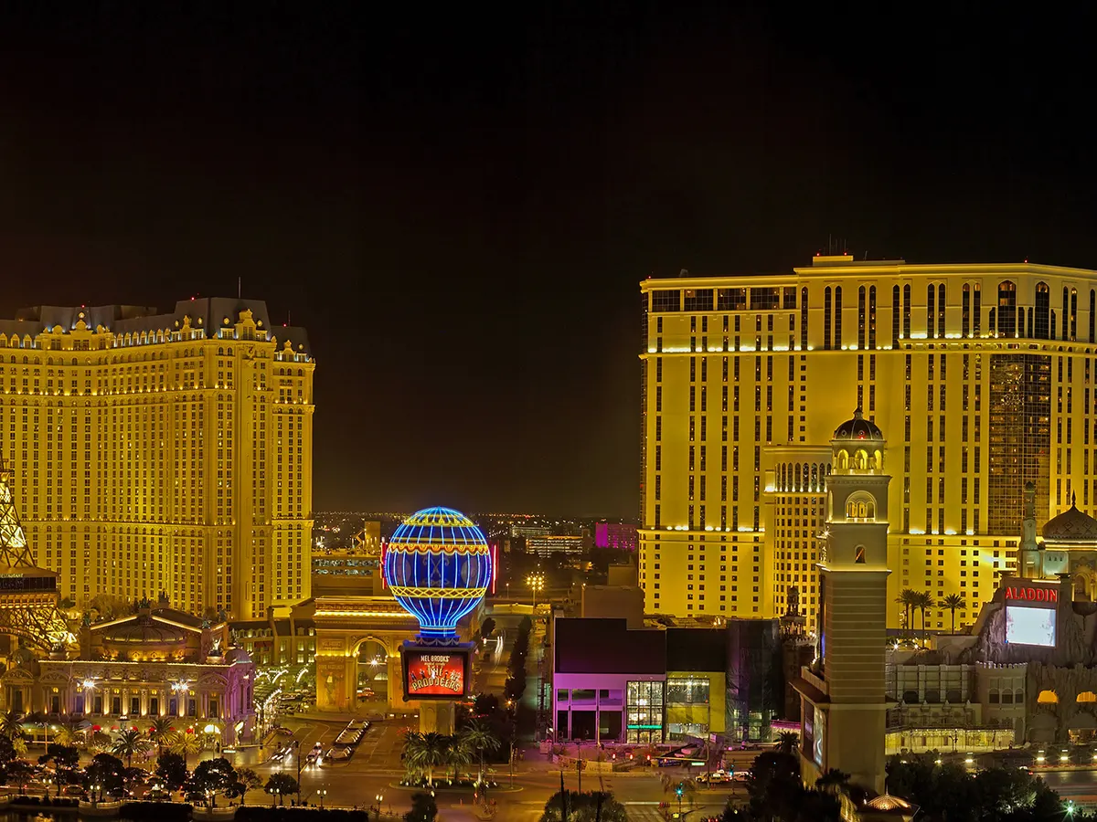 Las Vegas: the Strip and its hotels seen from above
