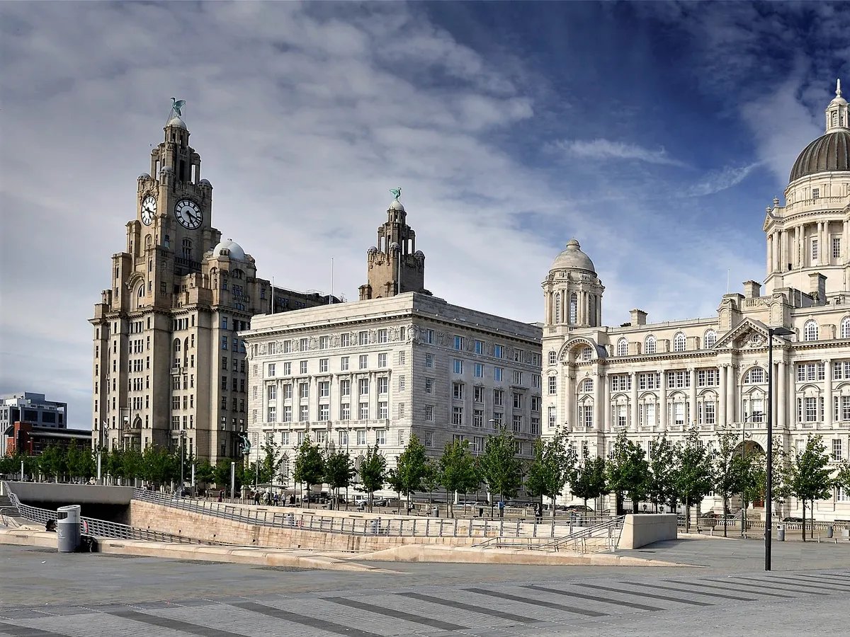 Liverpool: the Three Graces on the Pier Head waterfront