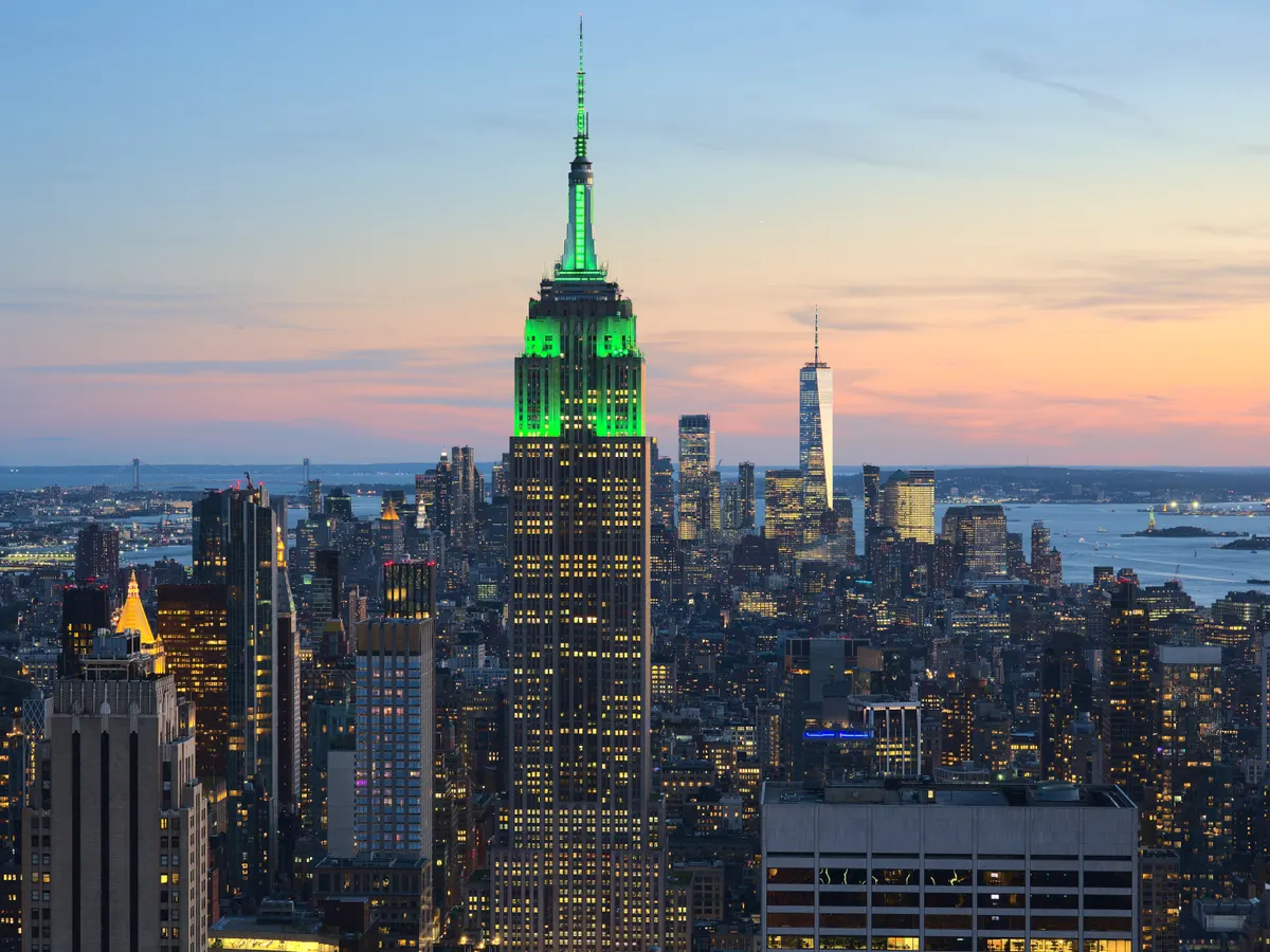 New York: the Empire State Building and Midtown Manhattan at dusk